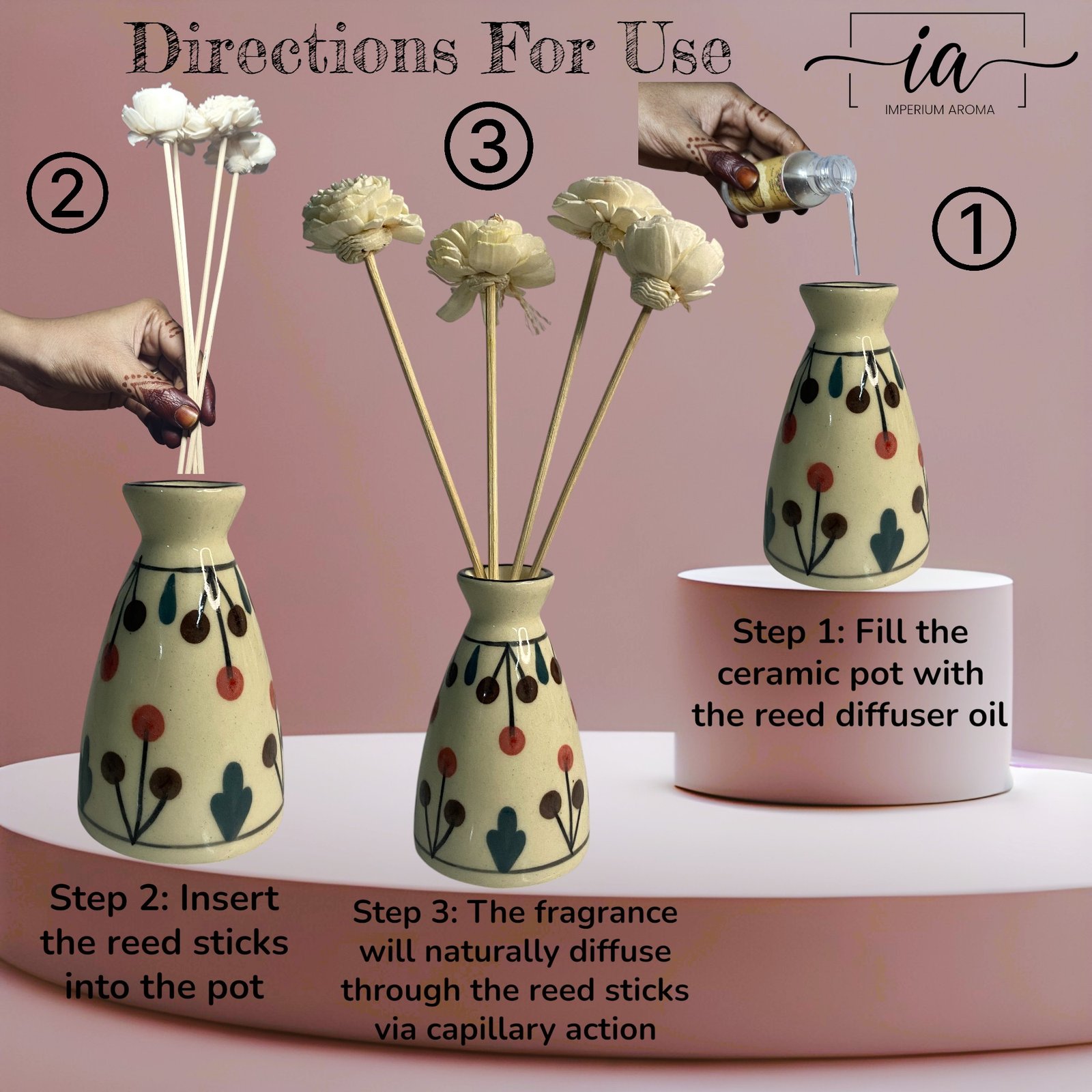 Imperium Aroma Rose Reed Diffuser Gift Set - Image 3
