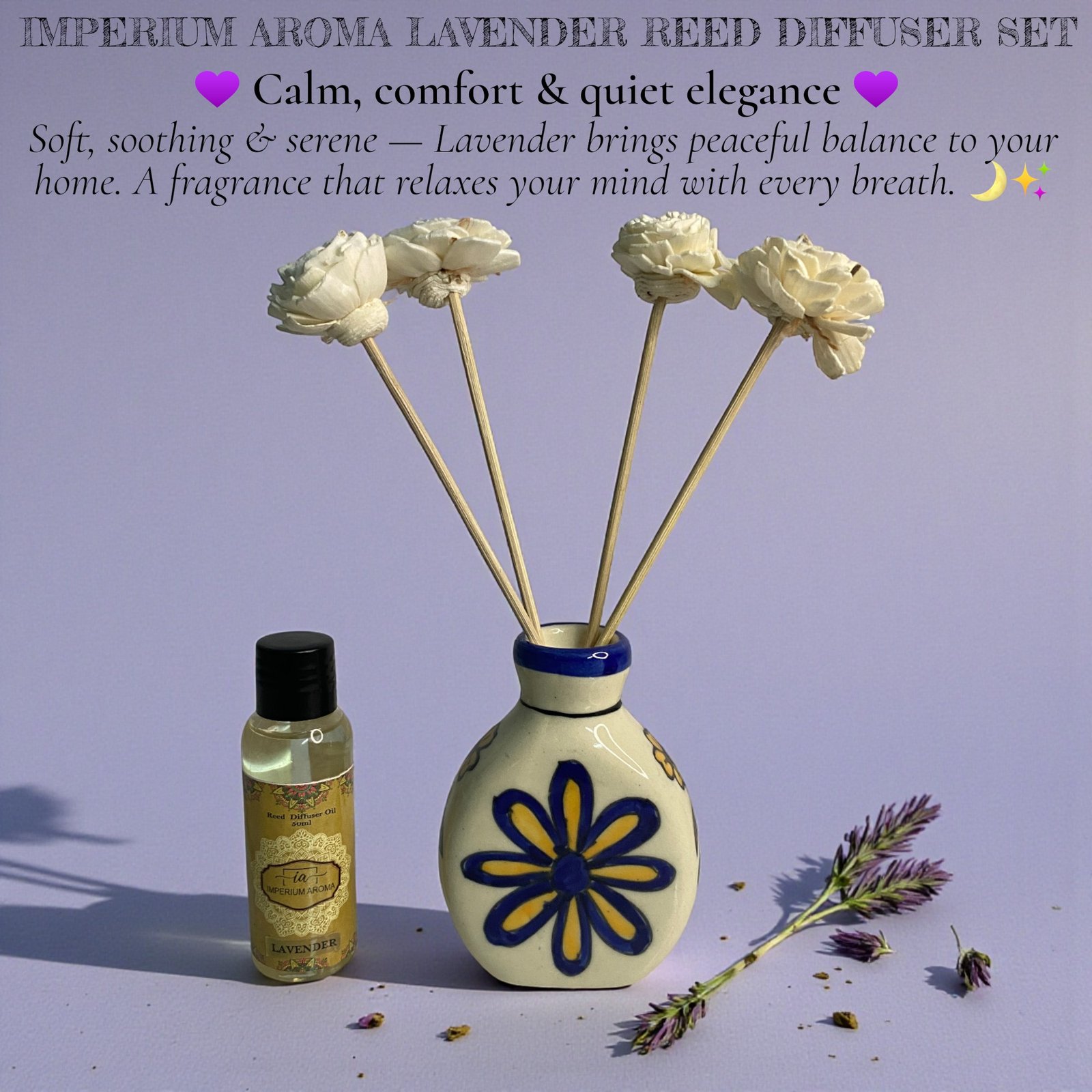 Imperium Aroma Lavender Reed Diffuser Gift Set - Image 3