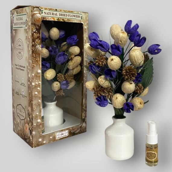 Imperium Aroma Handmade Natural Dried Flower Bouquet with Vase & 15 ml Victoria secret Fragrance Spray